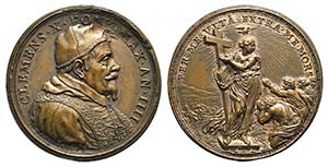 Papal, Clemente X (1670-1676). Æ Medal 1673 ... 
