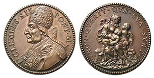 Papal, Clemente XII (1730-1740). AR Medal ... 