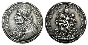 Papal, Clemente XII (1730-1740). Æ Medal ... 