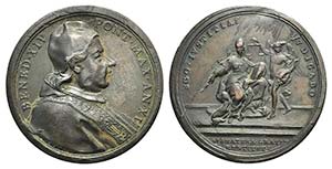 Papal, Benedetto XIV (1740-1758). Æ Medal ... 
