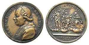 Papal, Pio VI (1775-1799). Æ Medal 1775 ... 
