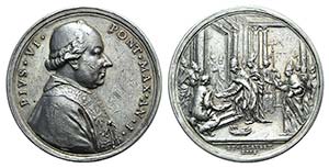 Papal, Pio VI (1775-1799). AR Medal 1775 ... 