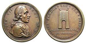 Papal, Pio VII (1800-1823). Æ Medal 1805 ... 