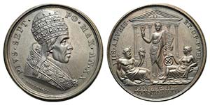 Papal, Pio VII (1800-1823). Æ Medal (43mm, ... 