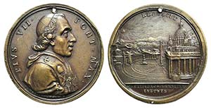 Papal, Pio VII (1800-1823). Æ Medal (37mm, ... 