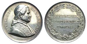 Papal, Pio IX (1846-1878). AR Medal 1859 ... 