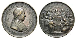 Papal, Pio IX (1846-1878). Æ Medal 1867 ... 