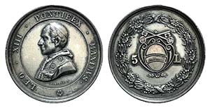 Papal, Leone XIII (1878-1903). AR Medal - 5 ... 