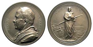 Papal, Pio XI (1922-1939). Æ Medal 1922 ... 