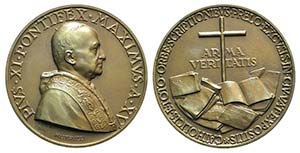 Papal, Pio XI (1922-1939). Æ Medal 1936 ... 