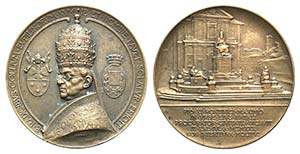 Papal, Pio XI (1922-1939). Æ Medal (50mm, ... 