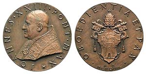 Papal, Giovanni XXIII (1958-1963). Æ Medal ... 