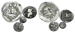 Lot of 4 Greek and Oriental Greek AR coins, ... 
