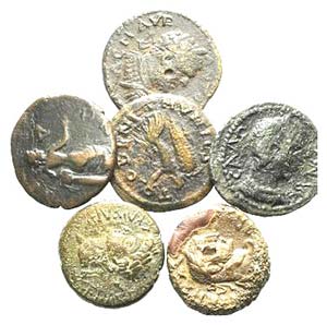 Lot of 6 Roman Provincial Æ coins, to be ... 