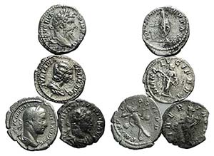 Lot of 4 Roman Imperial AR Denarii, ... 