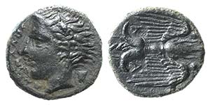 Sicily, Katane, c. 415/3-403/2 BC. Æ Tetras ... 