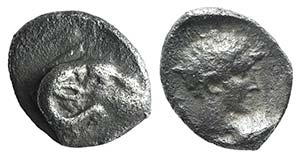 Troas, Kebren, c. 387-310 BC. AR Obol (7mm, ... 