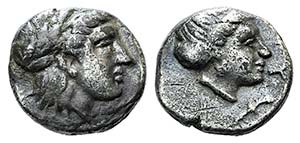 Lesbos, Mytilene, c. 400-350 BC. AR Diobol ... 
