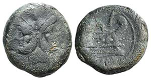 Anonymous, Rome, after 211 BC. Æ As (36mm, ... 