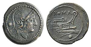 Anonymous, Rome, after 211 BC. Æ Uncia ... 