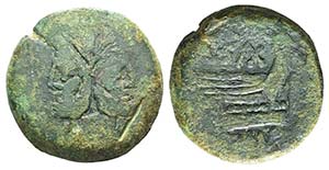 Cluvius Saxula, Rome, 169-158 BC. Æ As ... 