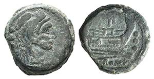 PT or TP series, c. 169-158 BC. Æ Quadrans ... 