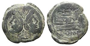 VAL series, Rome, 169-158 BC. Æ As (32mm, ... 