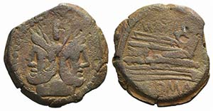 M. Atilius Saranus, Rome, 148 BC. Æ As ... 