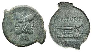 L. Titurius L.f. Sabinus, Rome, 89 BC. Æ As ... 