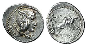 L. Julius Bursio, Rome, 85 BC. AR Denarius ... 