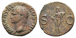 Agrippa (died 12 BC). Æ As (27mm, 9.60g, ... 