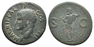 Agrippa (died 12 BC). Æ As (29mm, 10.36g, ... 