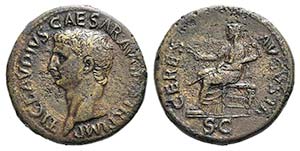 Claudius (41-54). Æ Dupondius (30mm, ... 