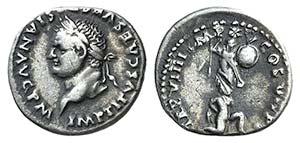Titus (Caesar, 69-79). AR Denarius (18mm, ... 