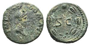 Domitian (81-96). Æ Quadrans (14mm, 2.41g, ... 