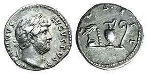 Hadrian (117-138). AR Denarius (17mm, 3.43g, ... 