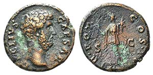 Aelius (Caesar, 136-138). Æ As (26mm, ... 