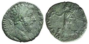 Marcus Aurelius (161-180). Æ As (23mm, ... 