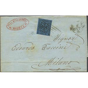 06.10.1855, lettera da Modena per Milano ... 