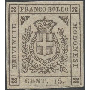 1859, 15c. N.13 Bruno nuovo con gomma, ... 