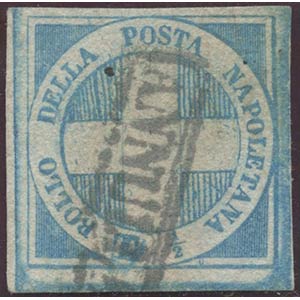 1860, N.16 1/2 tornese Azzurro Crocetta ... 