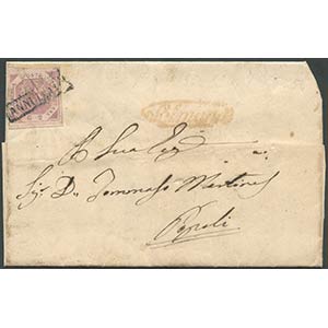 Lettera da Sulmona a Bagoli  del 14 Gen 1858 ... 
