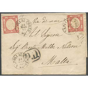24.03.1862, Lettera da Napoli per Malta per ... 