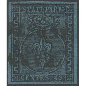 1852, 40c. N.5 Azzurro, usato. (A) ... 