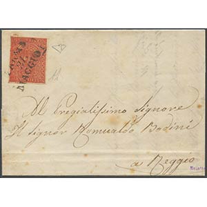 21.05.1854, lettera da Parma per Reggio ... 