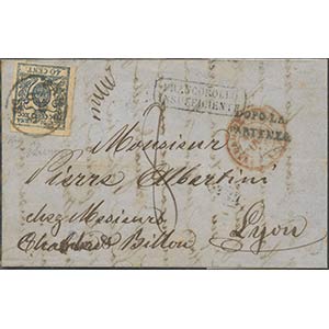 12.10.1858, lettera da Parma per Lione ... 