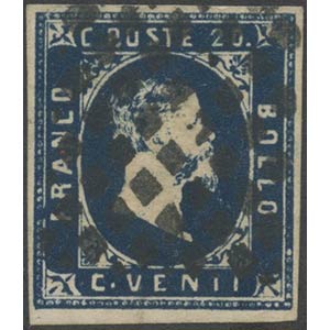 1851, N.2b  Azzurro scuro, usato. (Lux) ... 