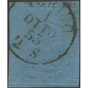 1.10.1853, N.5 Azzurro usato il I° giorno ... 