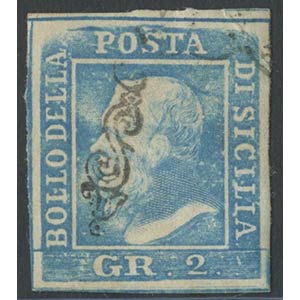 1859, 2gr (Itav.) N.6g Azzurro Chiaro. ... 