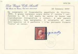 1859, 5gr. N.9b Carminio Scuro (I ... 